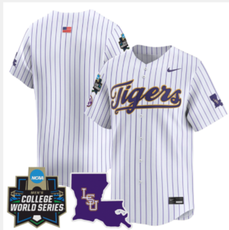 Men LSU Tigers blank White Nike 2025 NCAA Jersey style 3